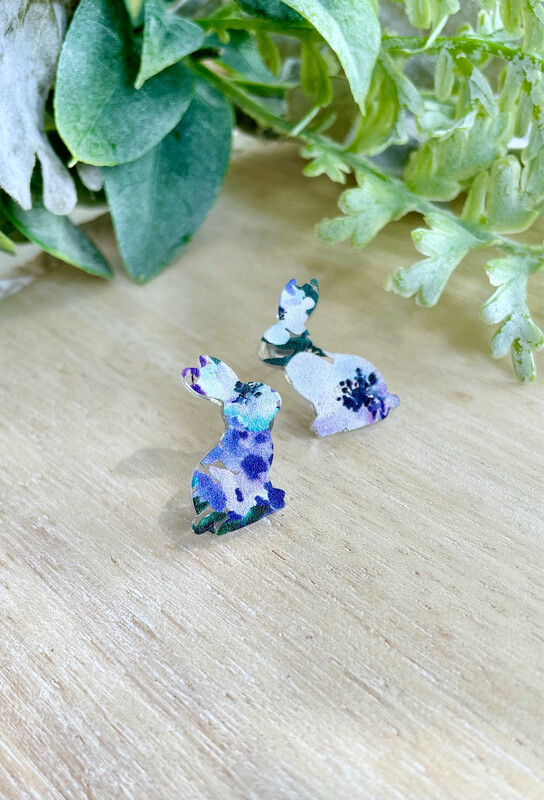 Bunny Studs (Violet Floral)