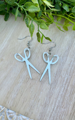 Scissor Earrings (Mirrored Silver Acrylic)