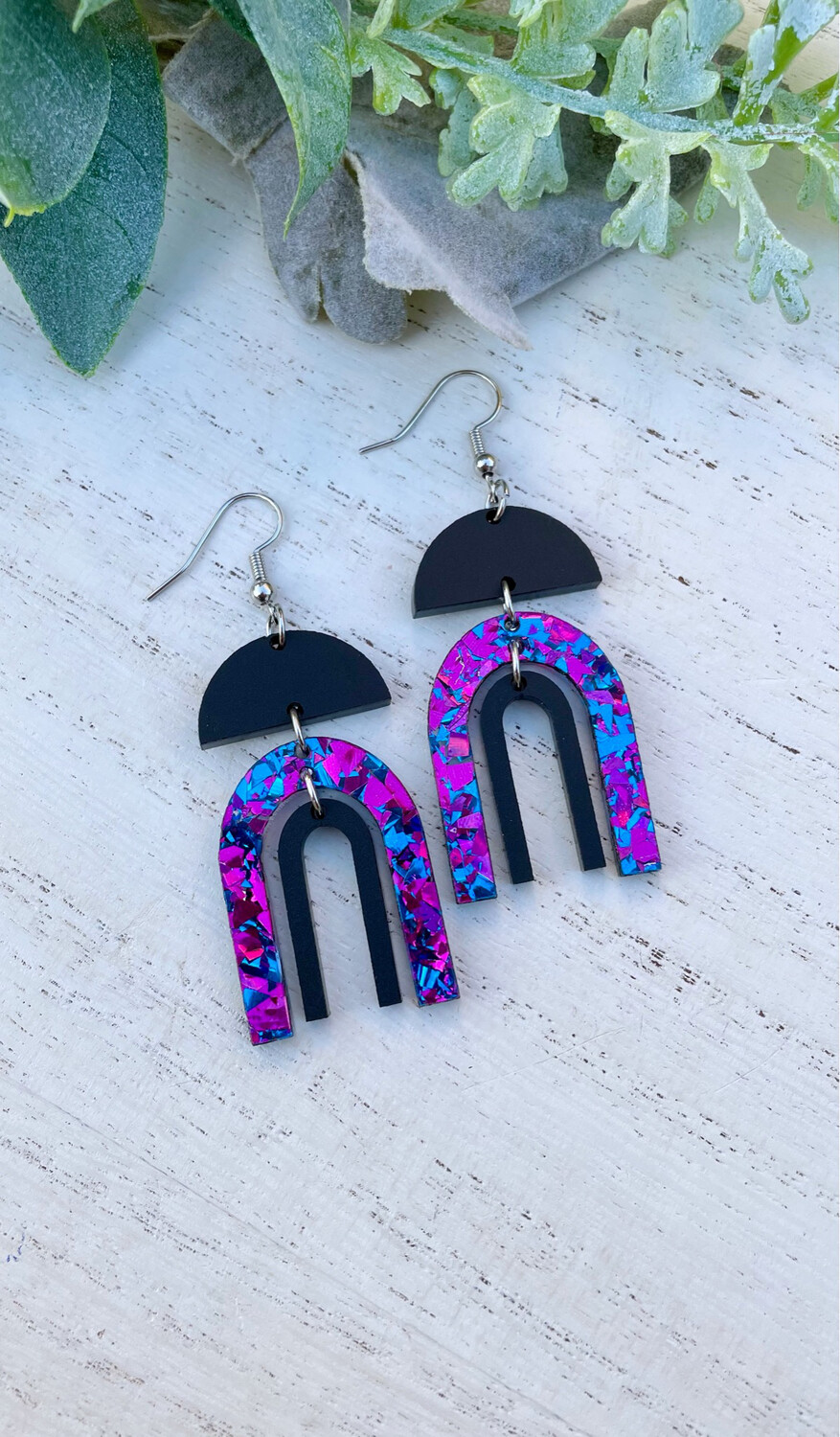 Mod Rainbow Earrings (Galaxy)
