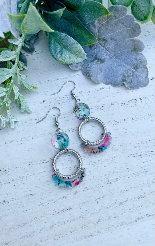 Audrey Earrings (Leopard Floral)