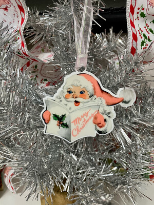 Vintage Santa Merry Christmas Gift Tag/Ornament