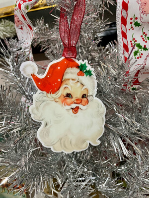 Vintage Santa Red Hat Gift Tag/Ornament