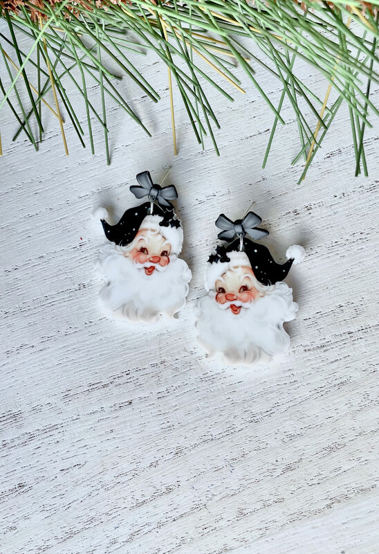 Black Santa Earrings