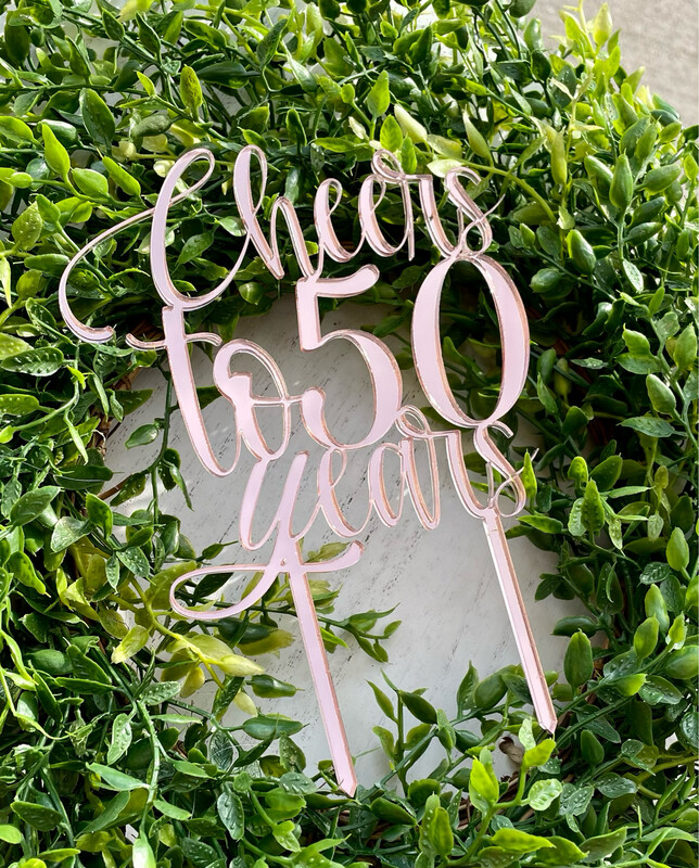 Cheers To 50 Years Cake Topper