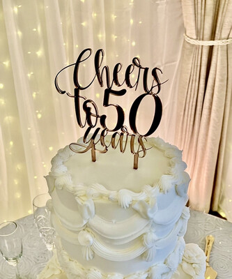 Cheers To 50 Years Cake Topper