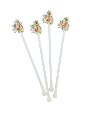 Acrylic Stir Sticks (Floral Bunny - Set Of 4)