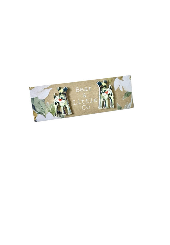 Vintage Valentine Dog Studs