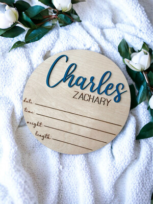 Personalized Baby Announcement Sign