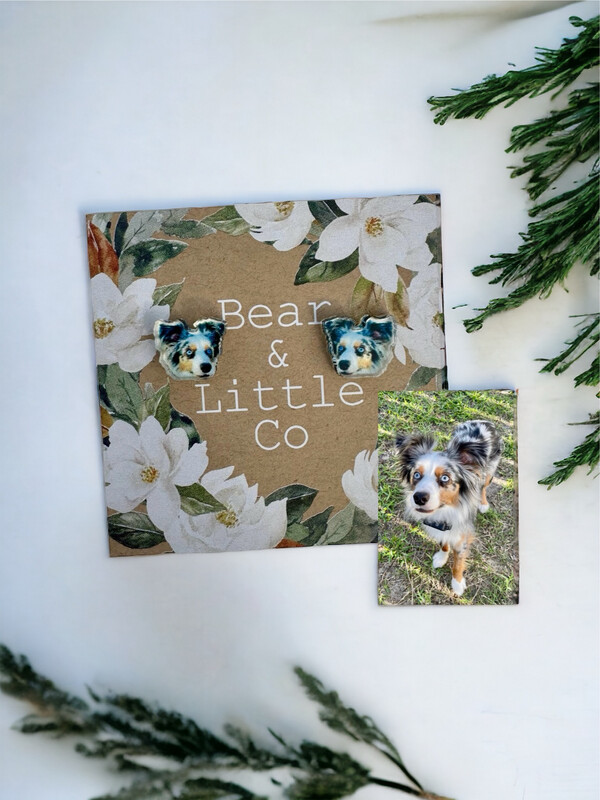 Pet Photo Stud Earrings (Clear Acrylic)