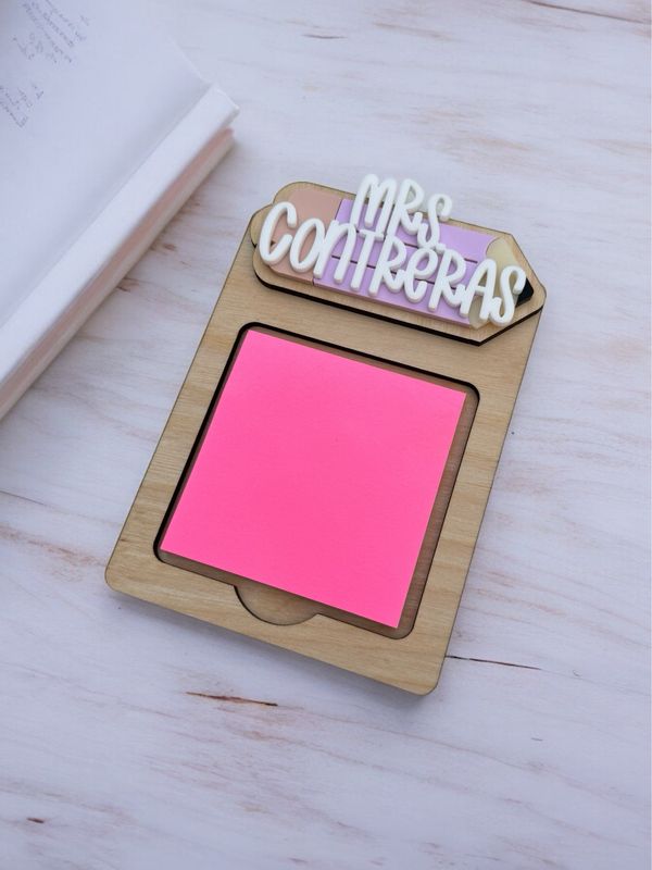 Teacher Sticky Note Holder With Large Pencil