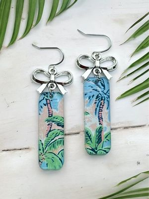 Palm Tree Bar Earrings