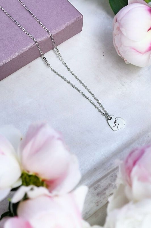 Actual Handwriting Small Heart Necklace (12mm Heart)