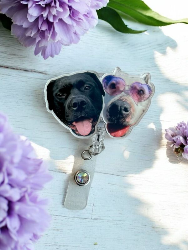 Pet Photo Badge Reel (Clear Acrylic)