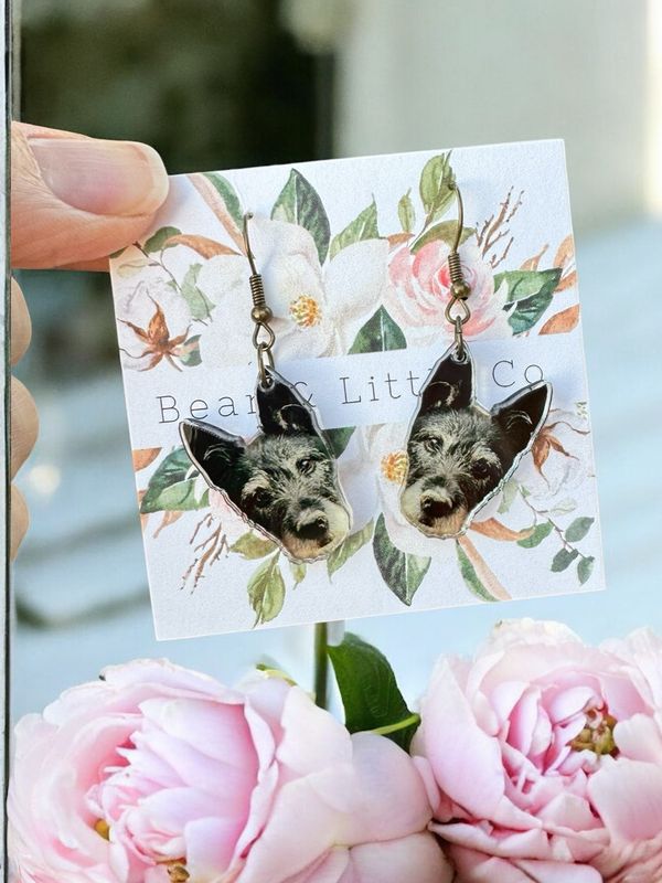 Pet Photo Dangle Earrings (Clear Acrylic)