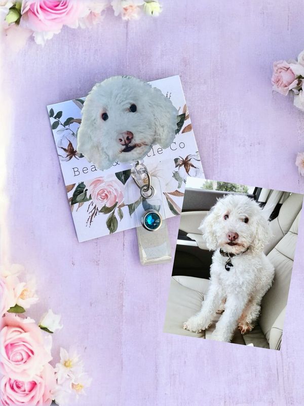 Pet Photo Badge Reel (Clear Acrylic)