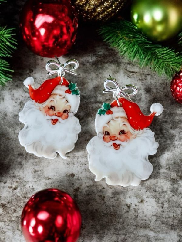 Red Santa Earrings