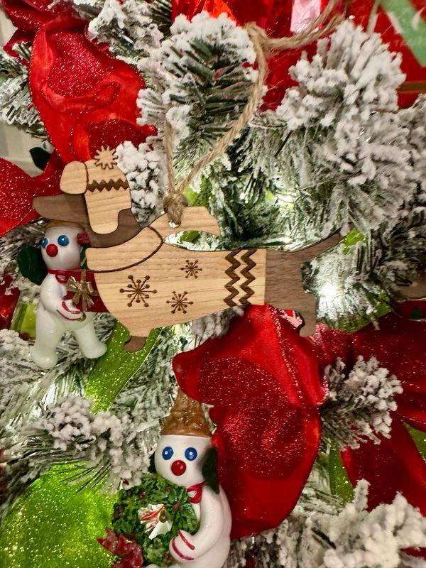 Dachshund Wearing Sweater Ornament