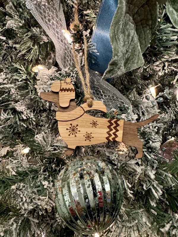 Dachshund Wearing Sweater Ornament