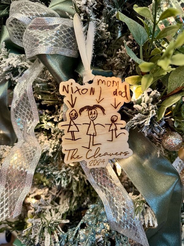 Custom Child’s Drawing Ornament