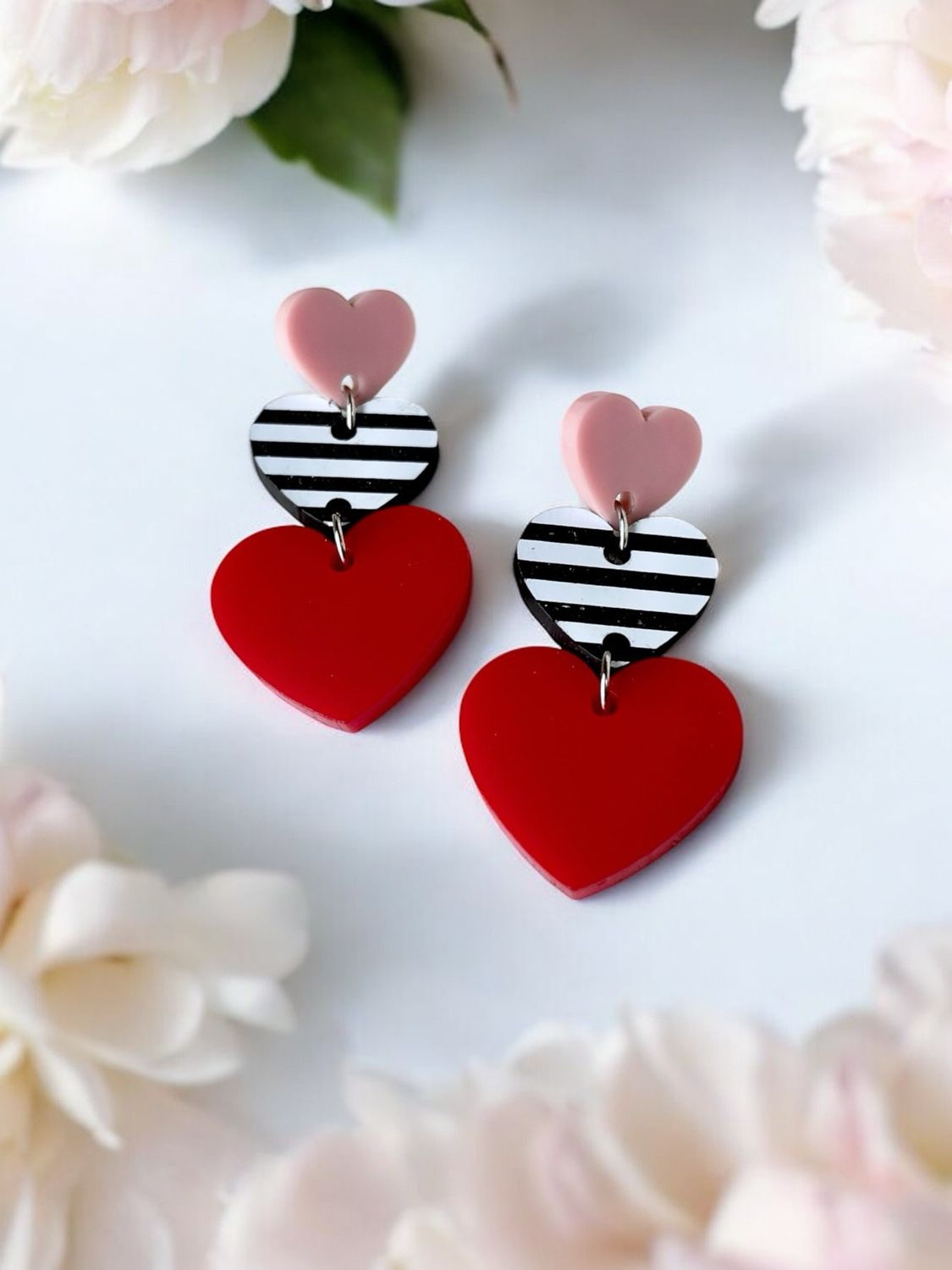 3 Hearts Earrings