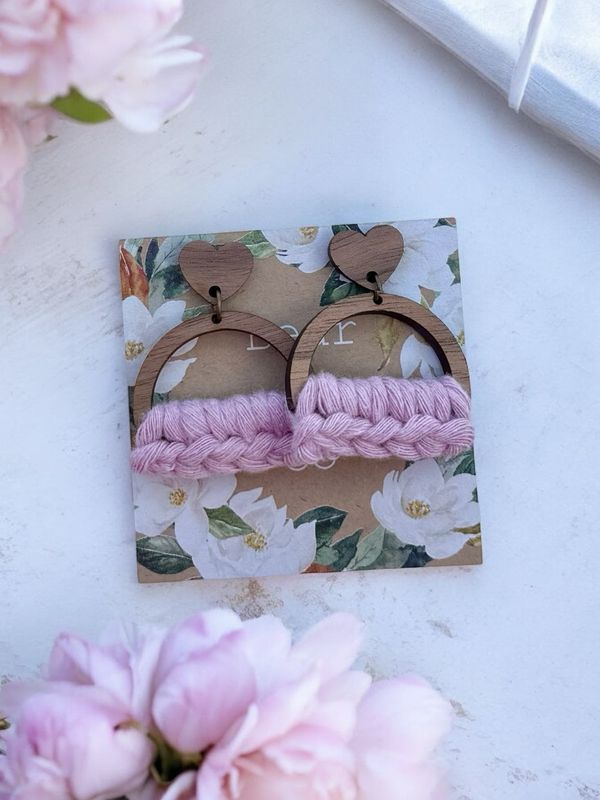 Heart Macrame Earrings