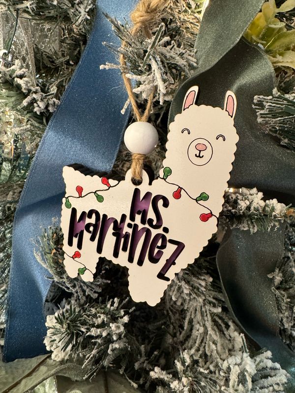 Personalized Llama Ornament