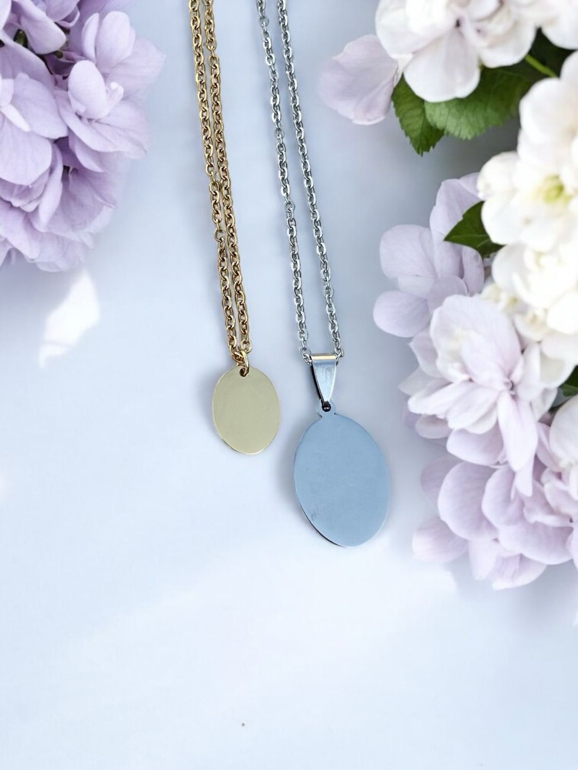 Actual Handwriting Oval Necklace