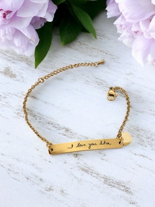 Actual Handwriting Bracelet (With Heart)