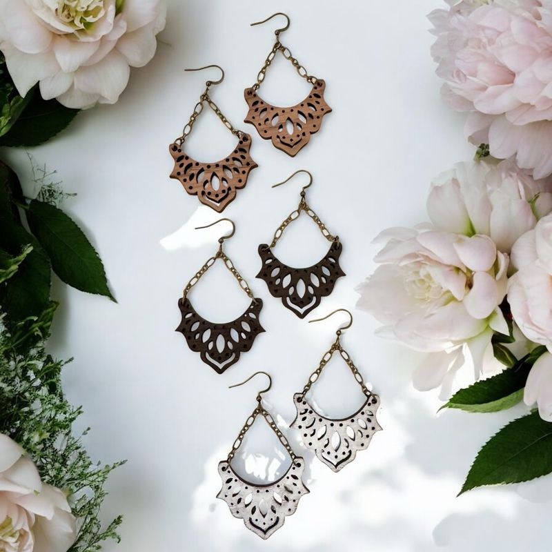Western Lace Chain Earrings