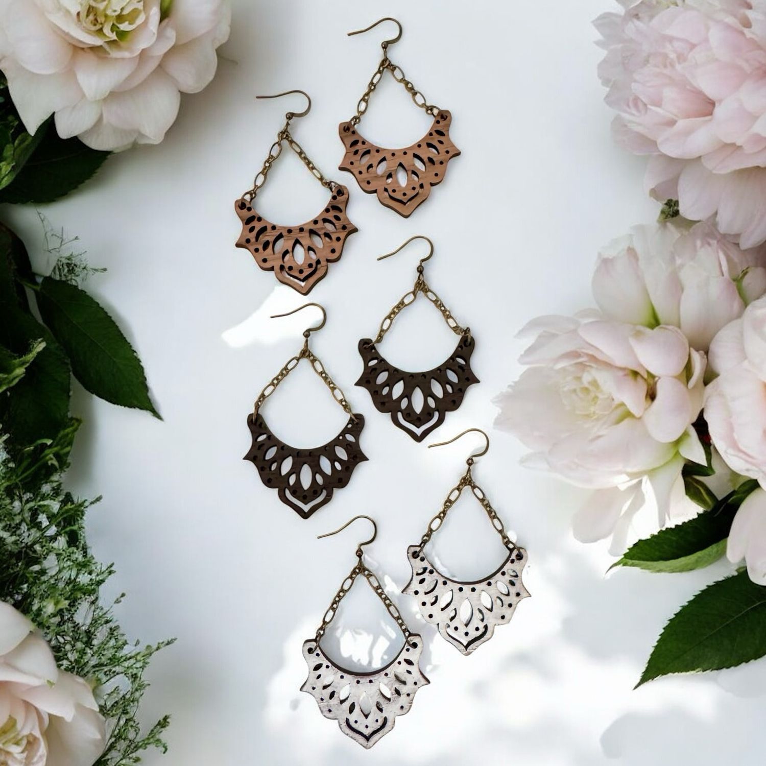 Western Lace Chain Earrings