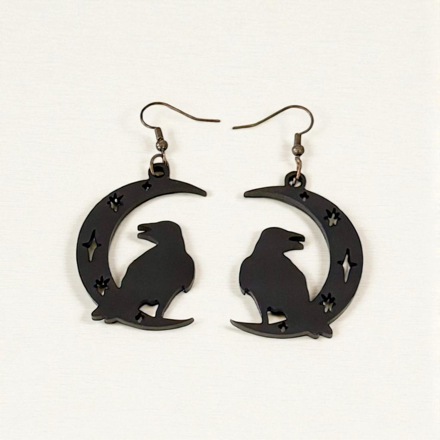 Raven And Moon Earrings