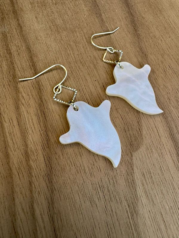 Ghost Earrings (Silver Accents)