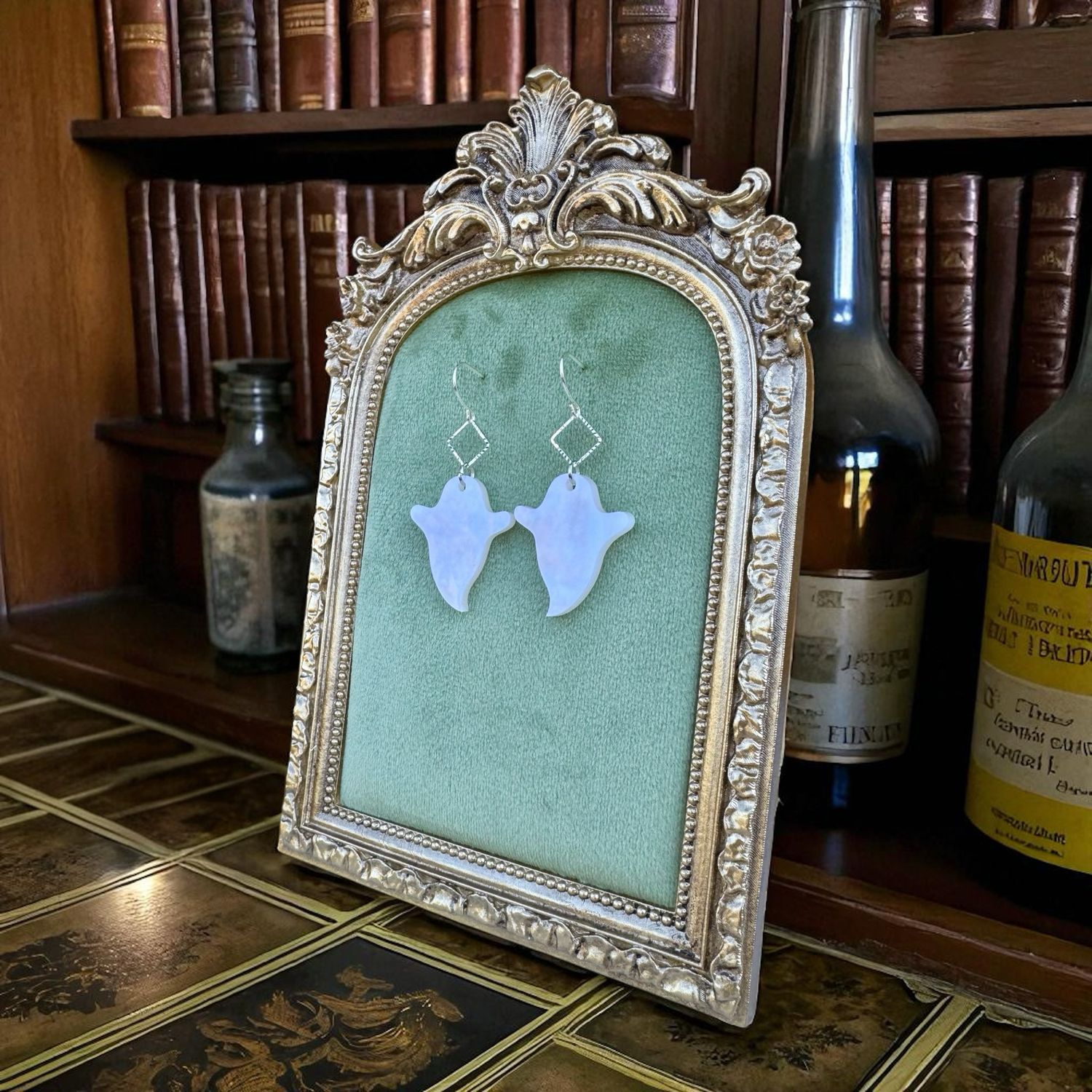 Ghost Earrings (Silver Accents)