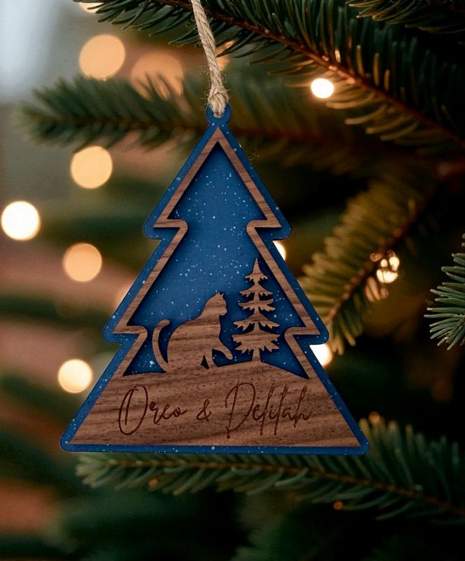 Personalized Cat Woodlands Ornament