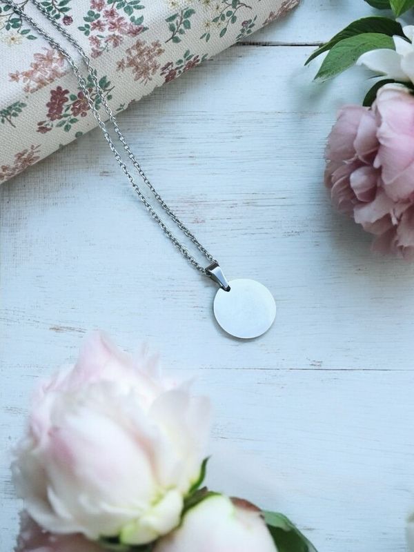 Fingerprint Circle Necklace (15mm Circle)