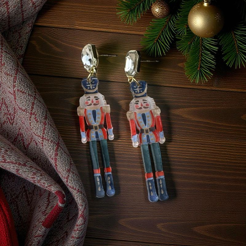 Nutcracker With Crystal Earrings