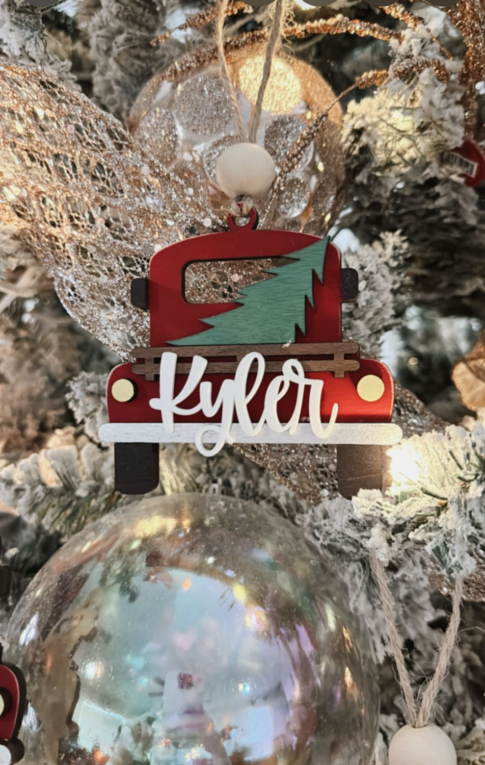 Personalized Little Red Truck Ornament