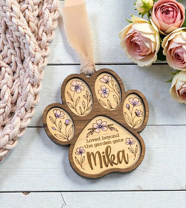 Personalized Pet Beyond The Garden Gate Ornament