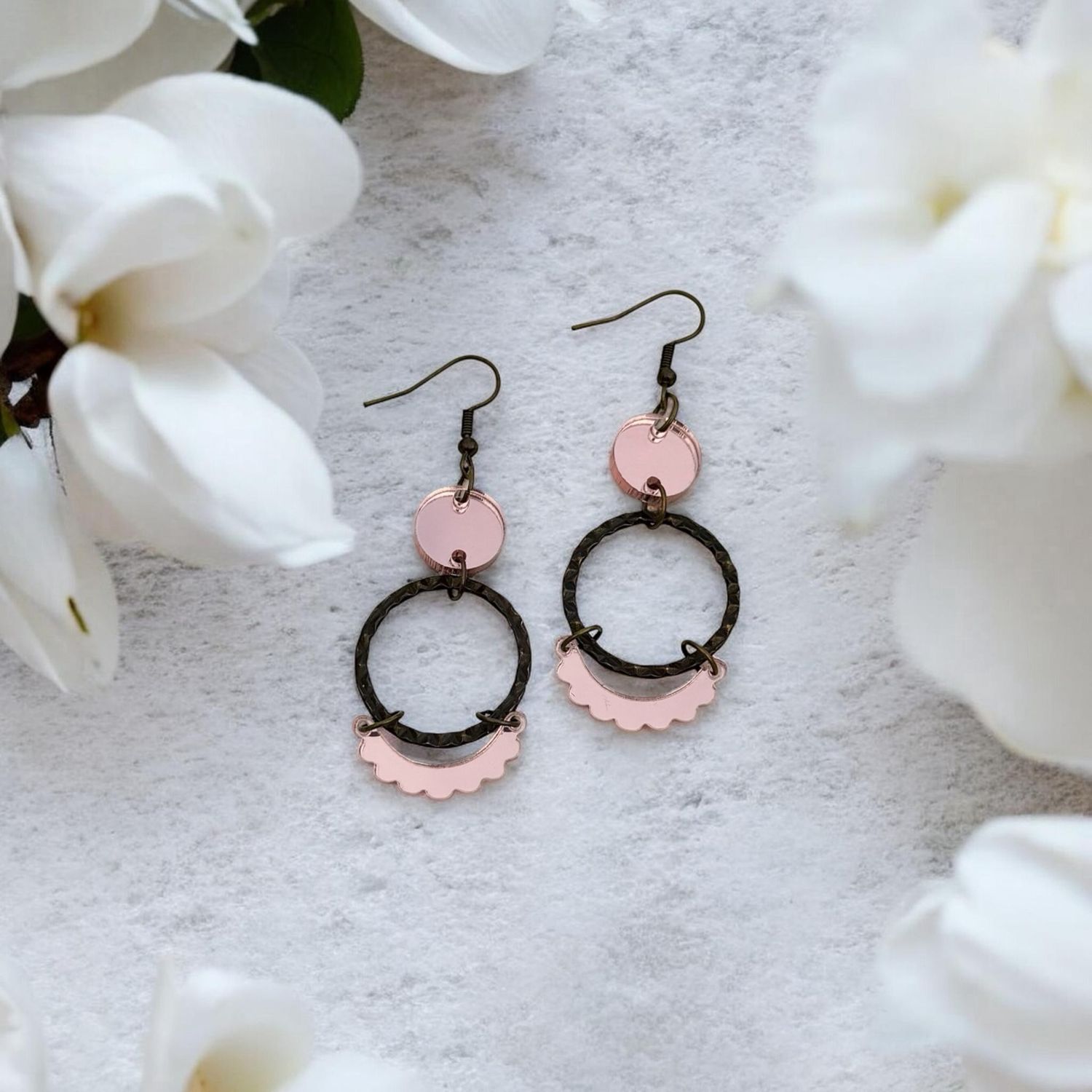 Audrey Earrings (Rose Gold &amp; Bronze)