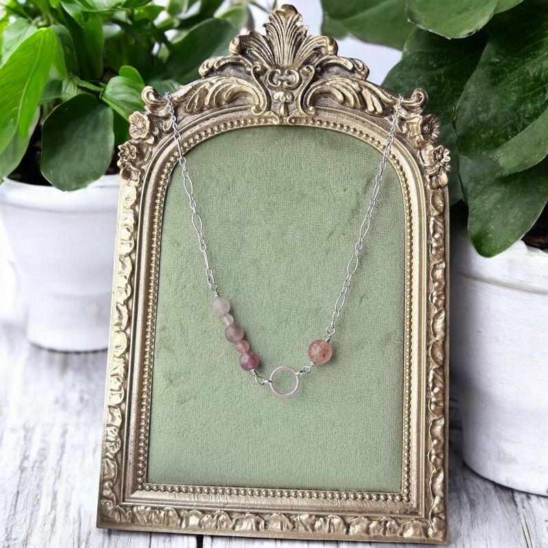 Handmade Necklace (strawberry quartz)