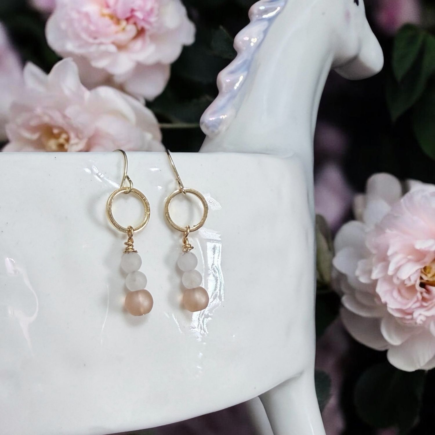 Quartz Bead Earrings