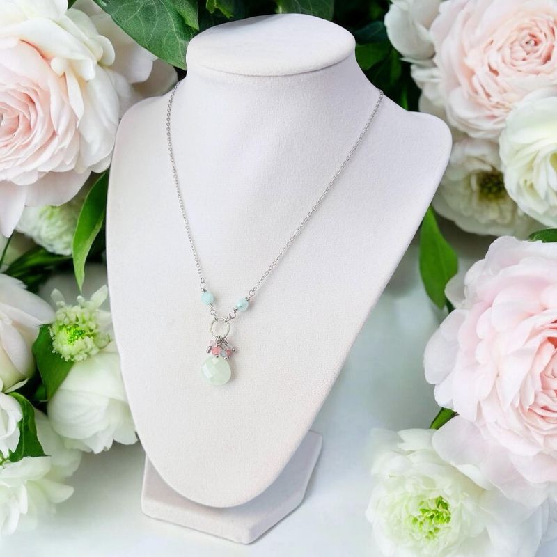 Handmade Necklace (Amazonite With Silver Chain)