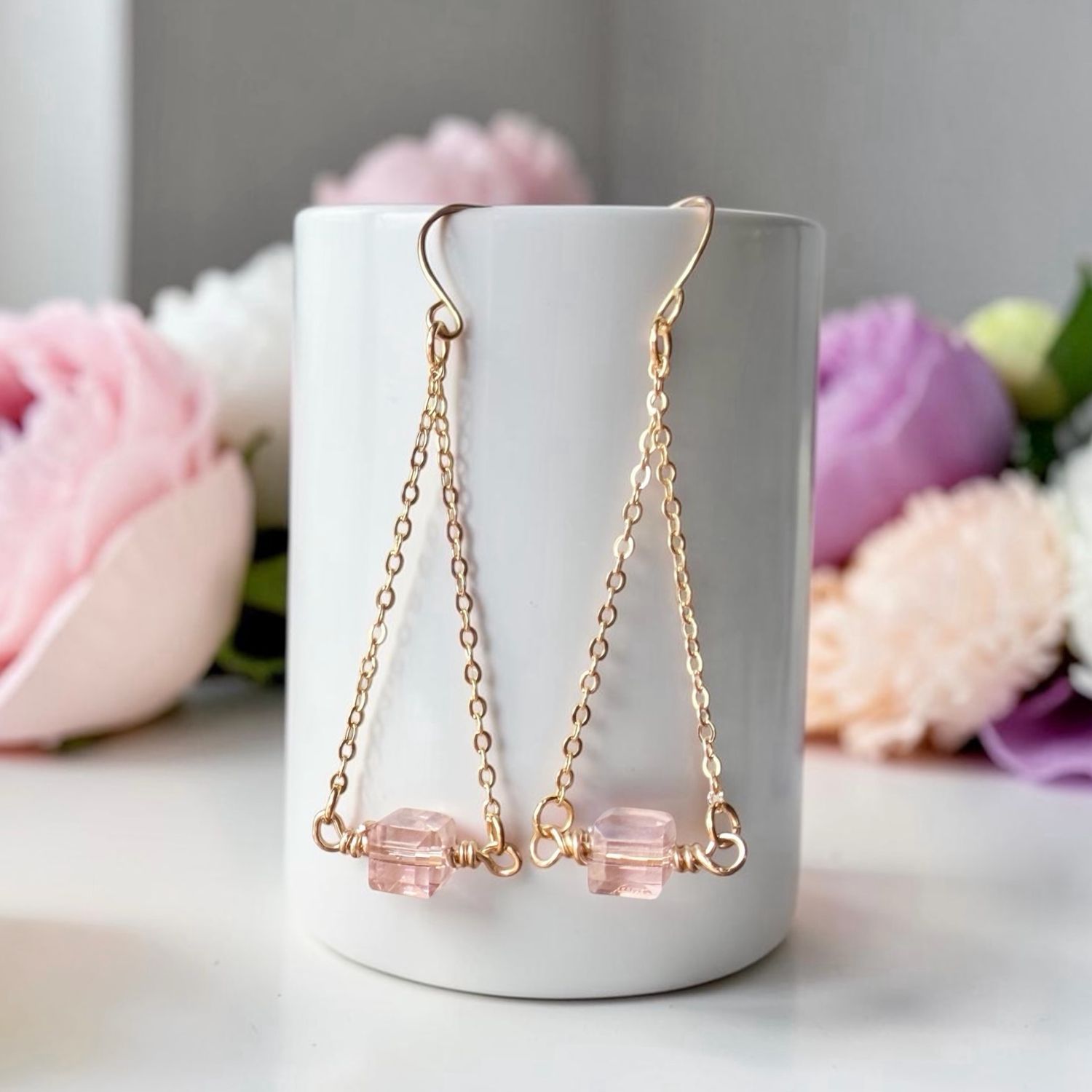 Pink Crystal Earrings