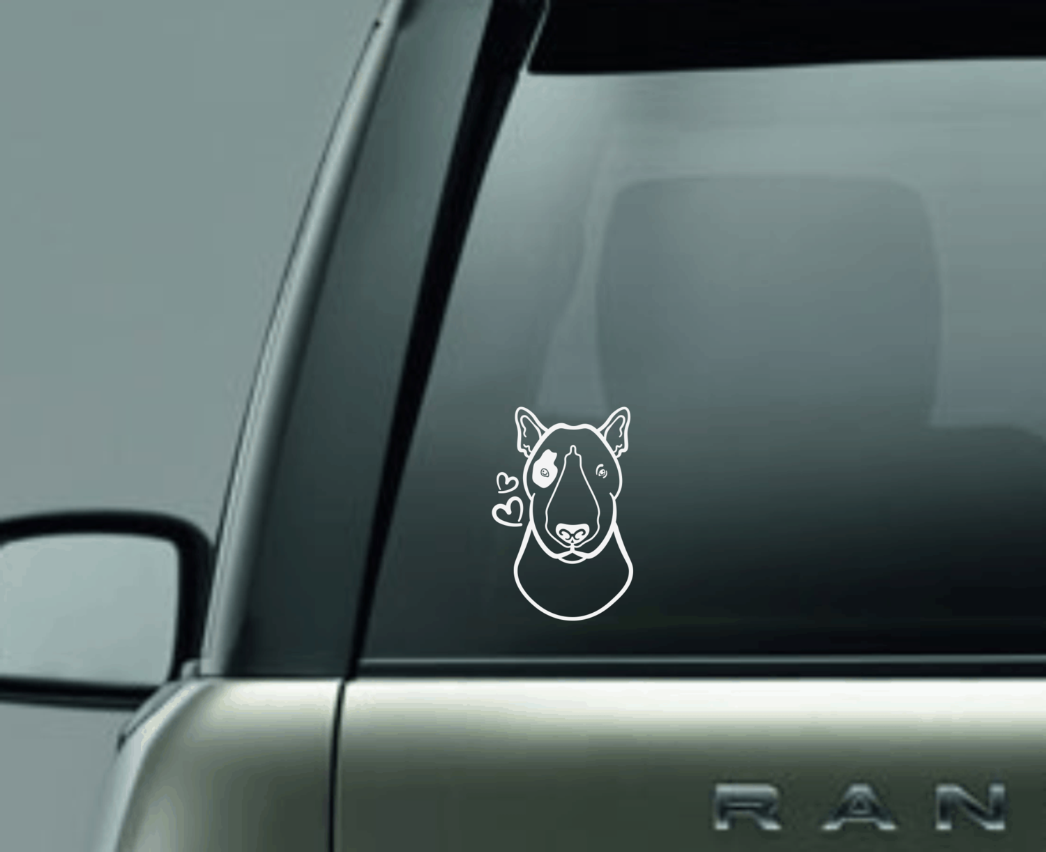 Bull Terrier Love Window Decal