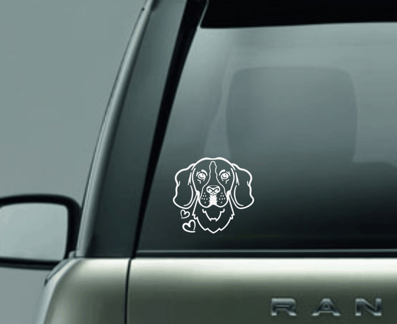 Beagle Love Window Decal