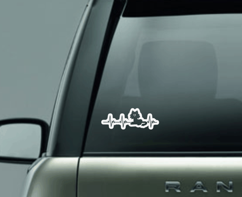 Cat Heartbeat Window Decal