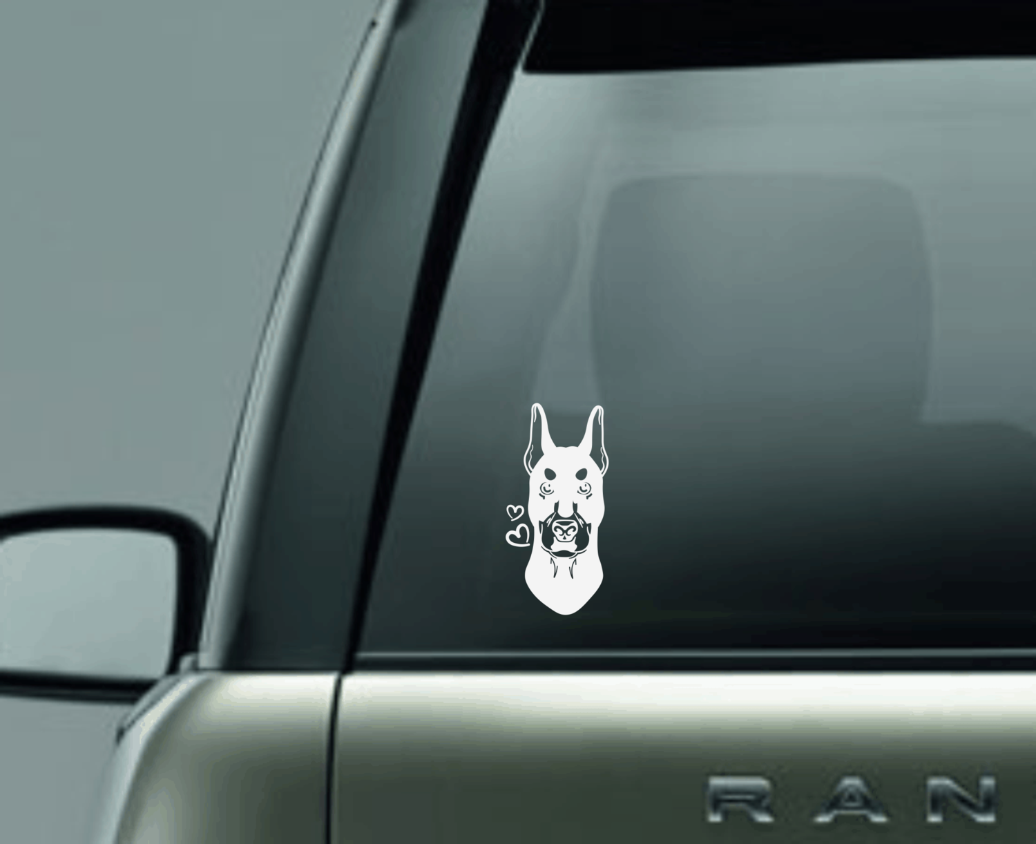 Doberman Love Window Decal