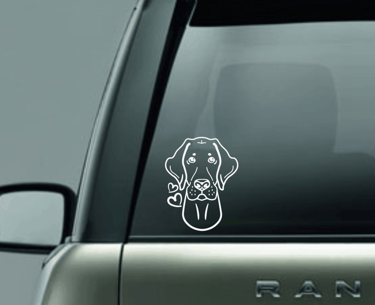 Great Dane Love Window Decal