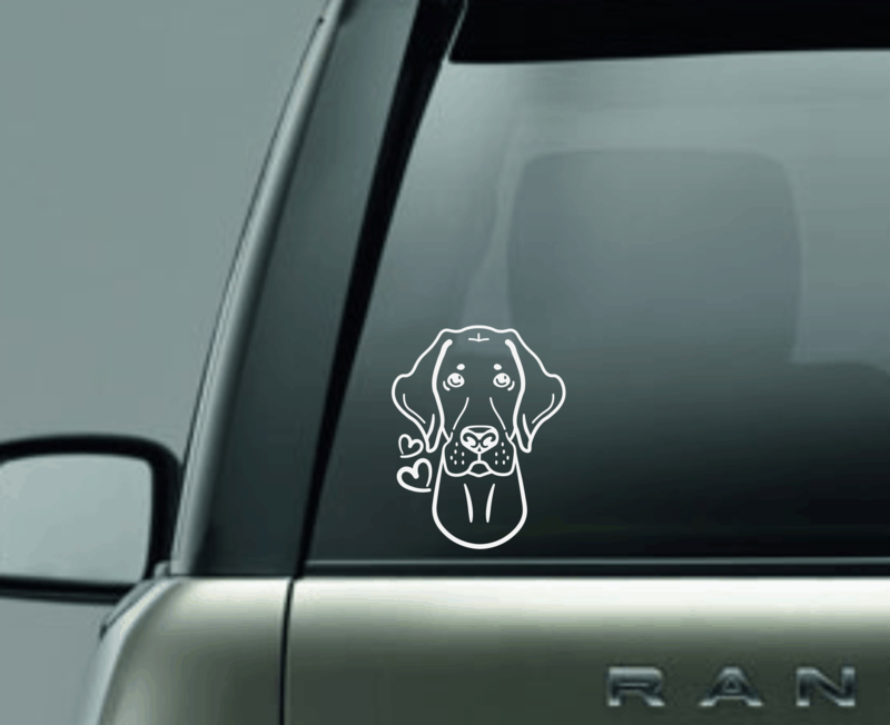 Great Dane Love Window Decal