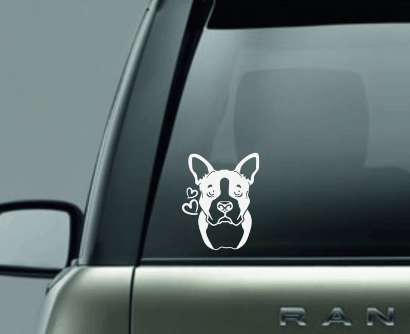 Boston Terrier Love Window Decal